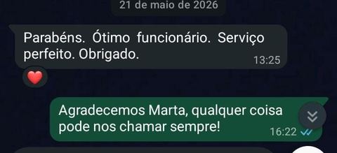 Depoimento de cliente no WhatsApp
