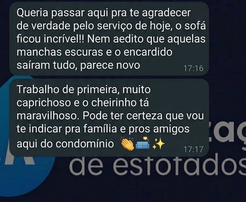 Depoimento de cliente no WhatsApp